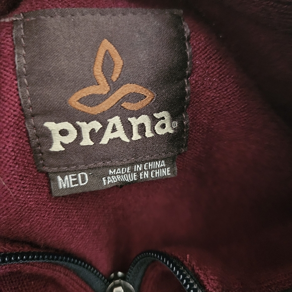 Prana Holberg Maroon Pullover 1/4 Zip Long Sleeve Sweater - Picture 9 of 11